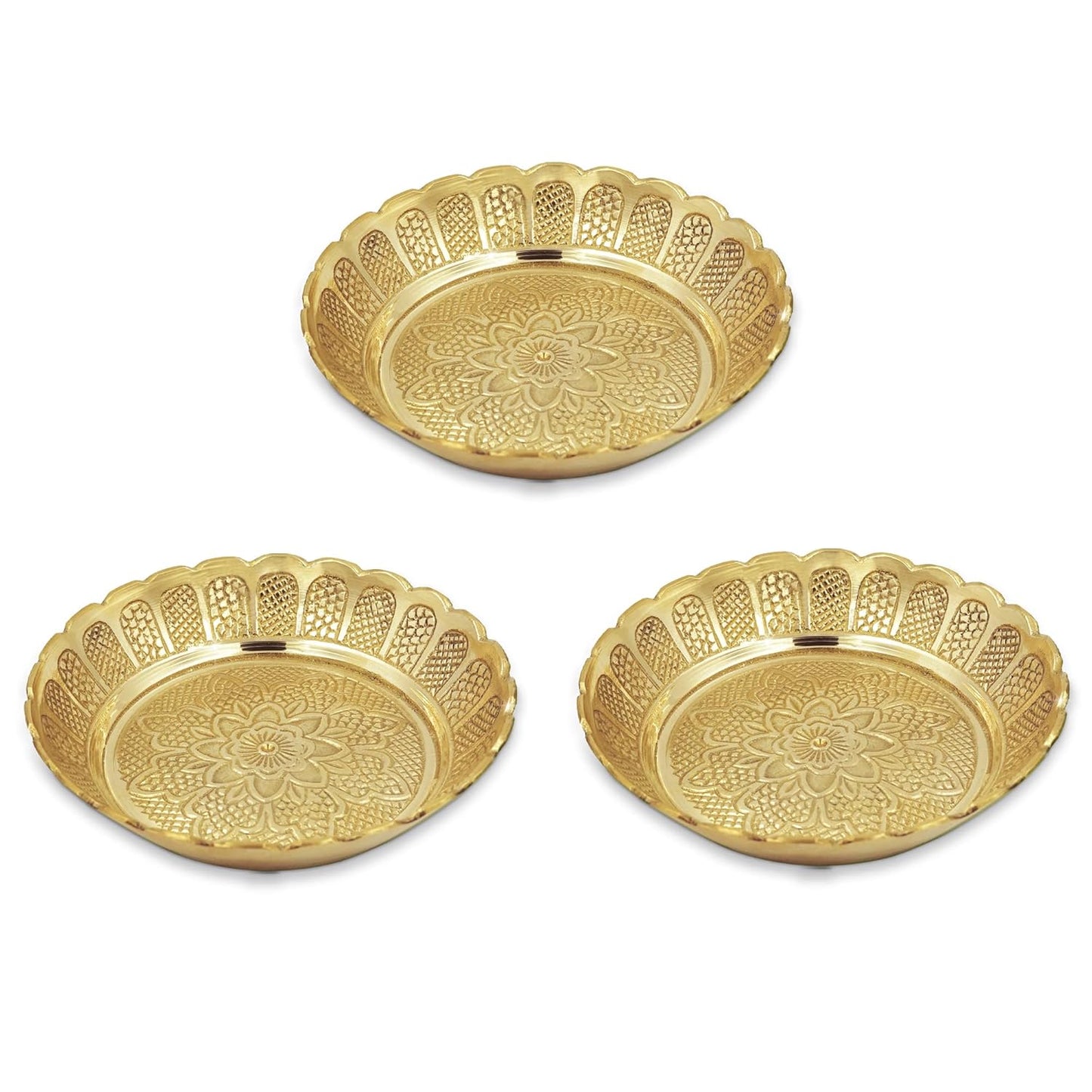 Brass Prasad Plate - Traditional crafted Nakshi Plate