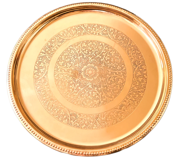 Brass Thali Set of 7 items, 12inch- Exquisite Tableware for Elegant Dining