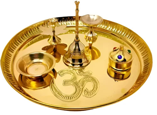 Brass Puja thali- set of 6 items
