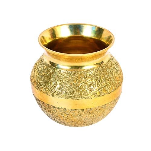 Brass Designer Lota - Elegantly Crafted Water Vessel for Rituals