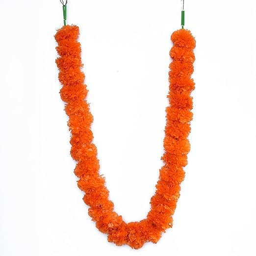 Marigold Garland- Vibrant Floral Décor for Celebrations- 60ft (pack of 5)