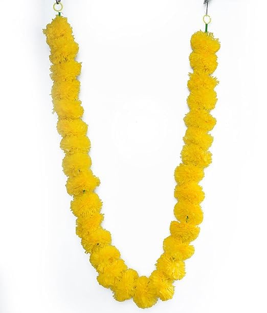 Marigold Garland- Vibrant Floral Décor for Celebrations- 60ft (pack of 5)