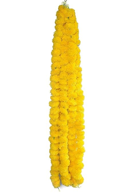 Marigold Garland- Vibrant Floral Décor for Celebrations- 60ft (pack of 5)