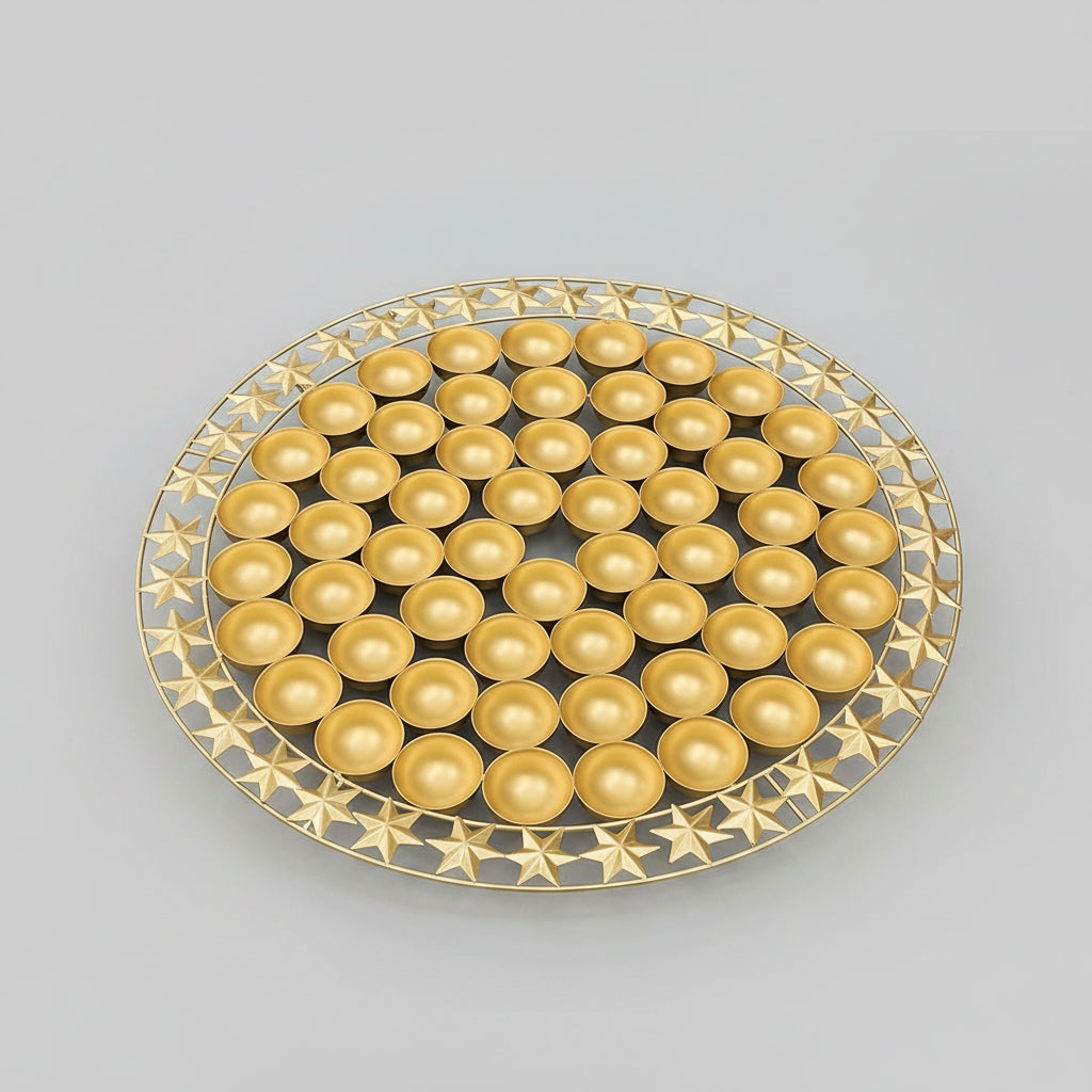 25 inch Chappan Bhog Thali – Traditional 56 Dish Offering Plate for Festivals and Religious Ceremonies