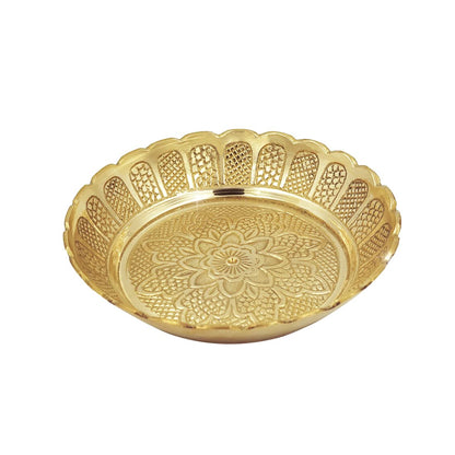 Brass Prasad Plate - Traditional crafted Nakshi Plate