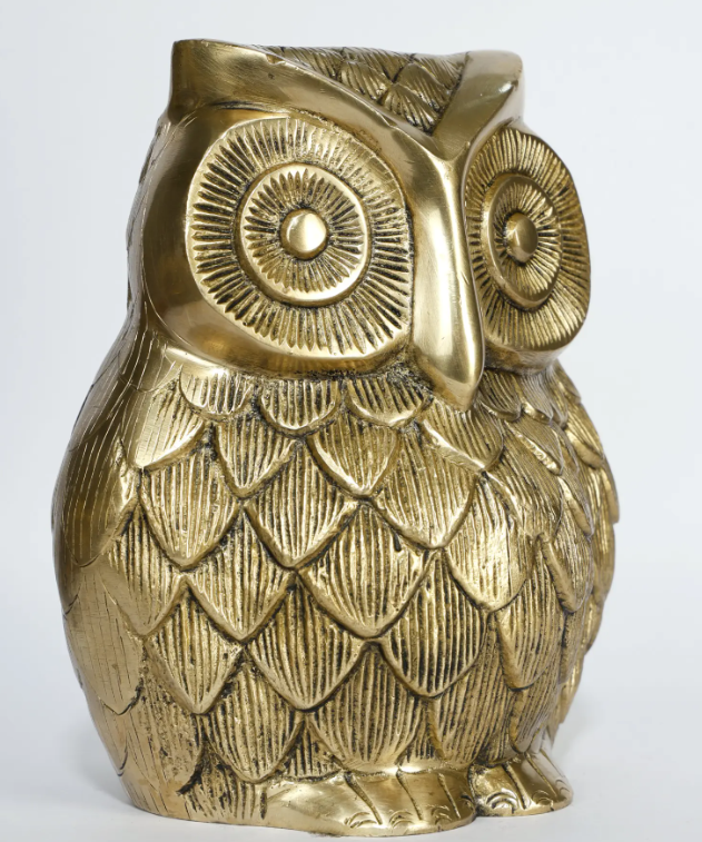 Brass Owl Home Decor — 7 Inch Handcrafted Figurine