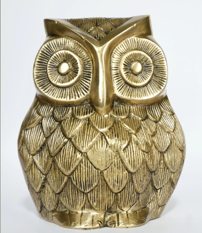 Brass Owl Home Decor — 7 Inch Handcrafted Figurine