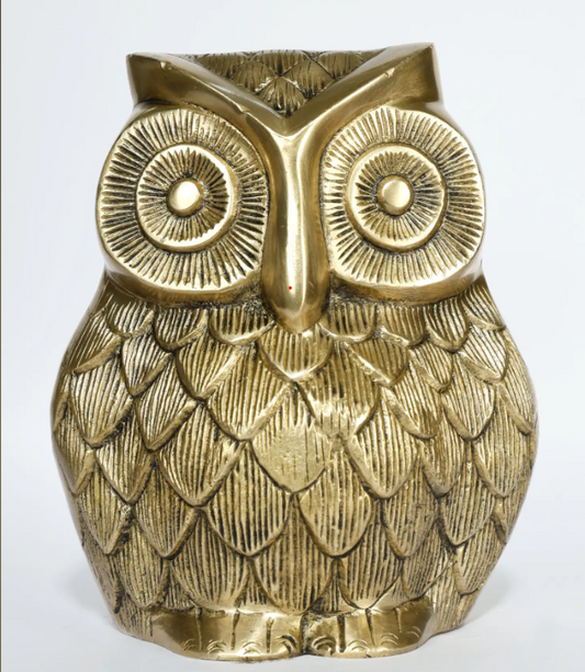 Brass Owl Home Decor — 7 Inch Handcrafted Figurine