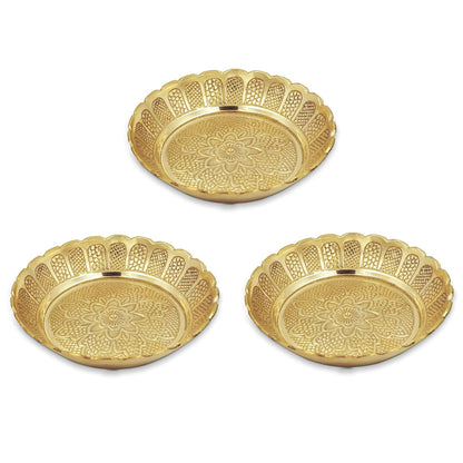 Brass Prasad Plate - Traditional crafted Nakshi Plate