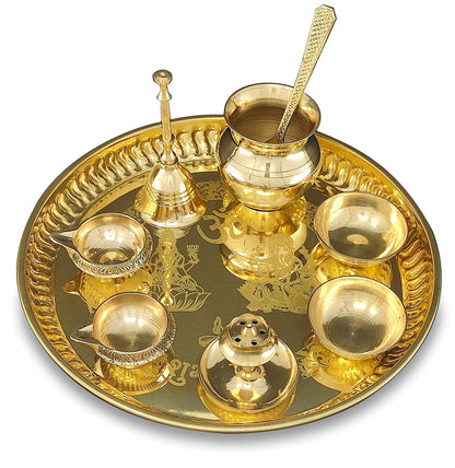 Puja Thali Set of 9 Items - Complete Ritual Kit for Sacred Ceremonies or gifting