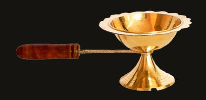 Brass Traditional Dhoop Dani 10inch - Exquisite Brass Incense Burner