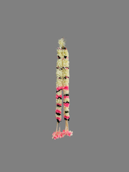 36 inch Handcrafted Pink and white flower Latkan, Traditional Indian Doorway Decor- comes in pair