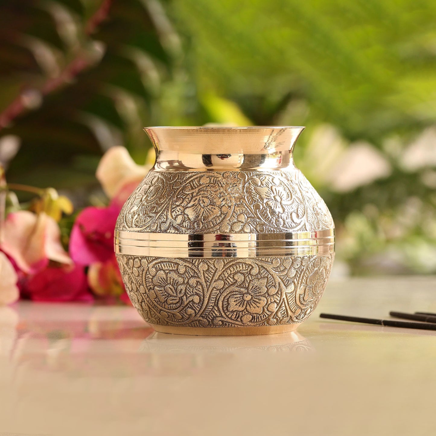 Brass Designer Lota - Elegantly Crafted Water Vessel for Rituals