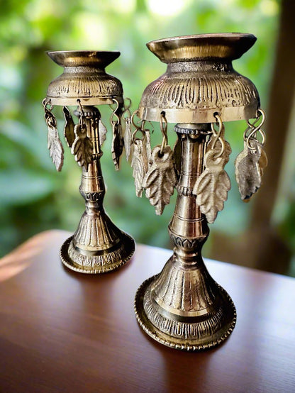 Traditional Nepali Panas Oil Lamp - Handcrafted Brass Lamp for Pooja &amp; Decor