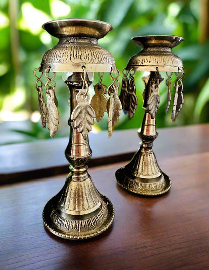 Traditional Nepali Panas Oil Lamp - Handcrafted Brass Lamp for Pooja &amp; Decor