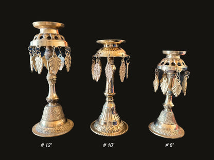 Traditional Nepali Panas Oil Lamp - Handcrafted Brass Lamp for Pooja &amp; Decor