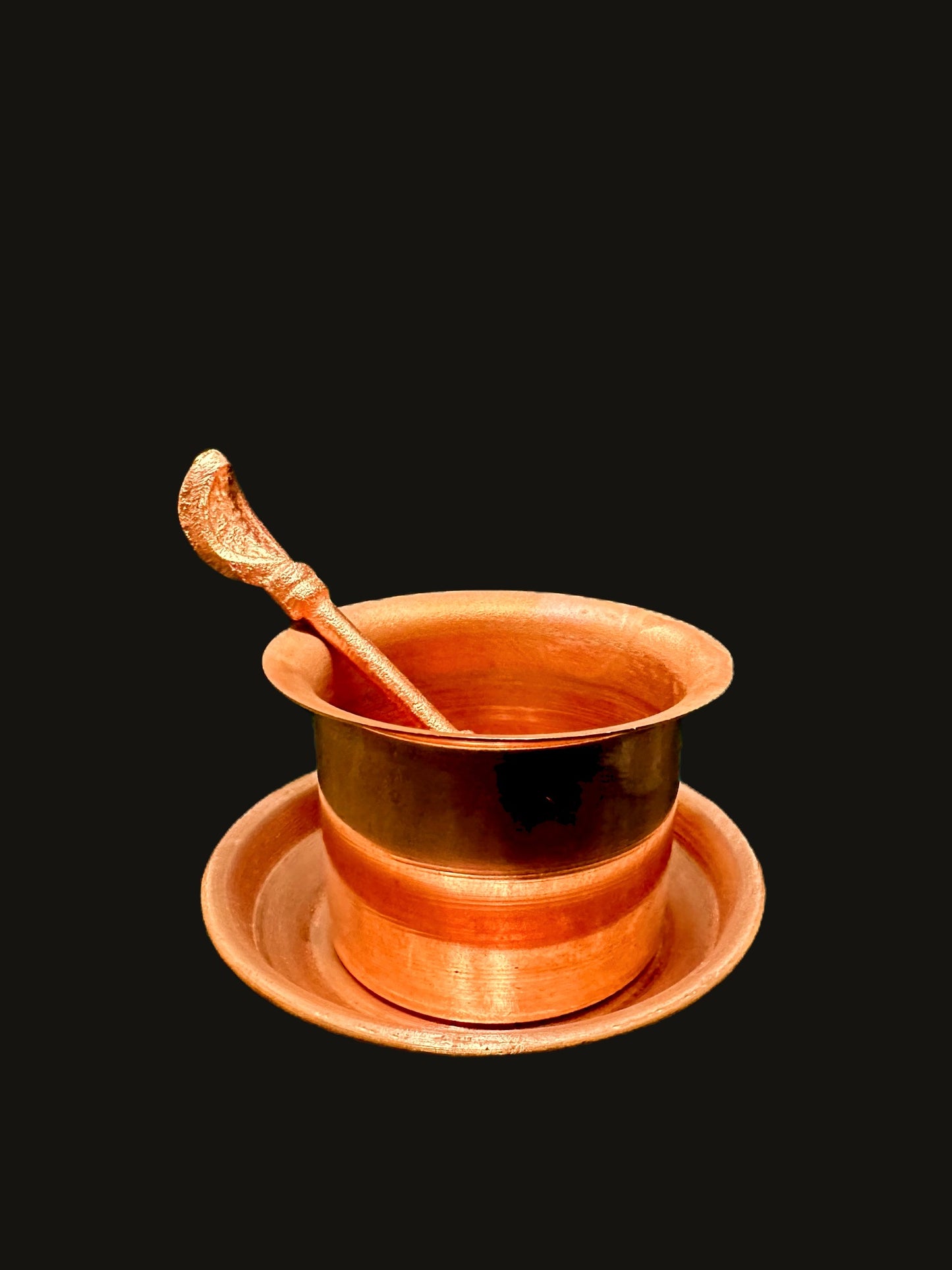 Panch Patra with Achmani Pali and Copper Plate - Achman set