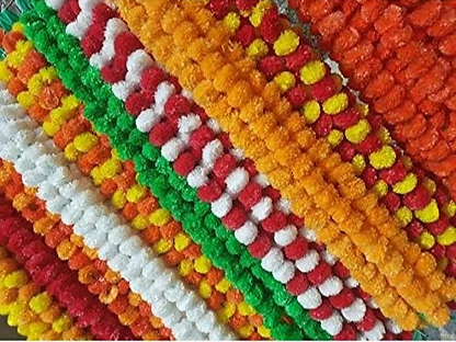 Marigold Garland- Vibrant Floral Décor for Celebrations- 60ft (pack of 5)