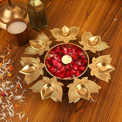 Decorative 8 inch Lotus Urli – Traditional Elegance for Home Decor & Gifting