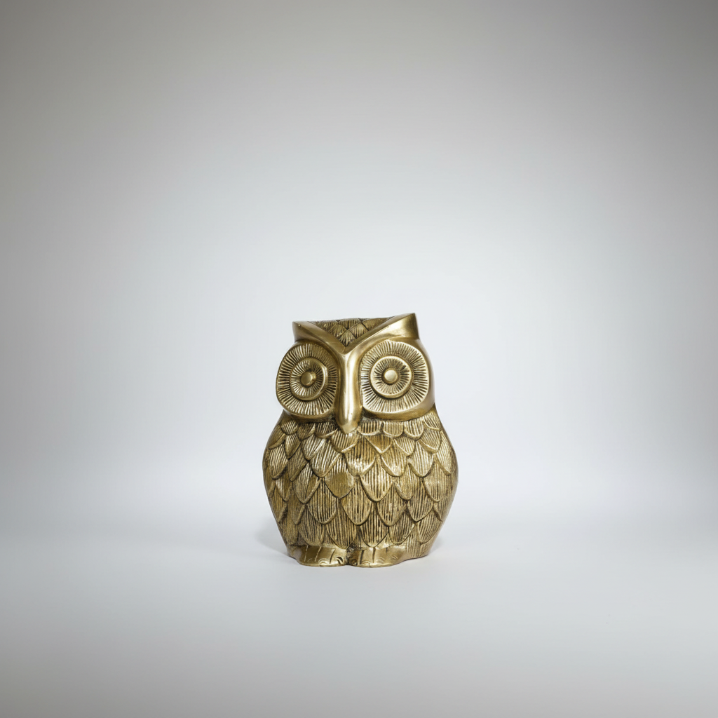 Brass Owl Home Decor — 7 Inch Handcrafted Figurine